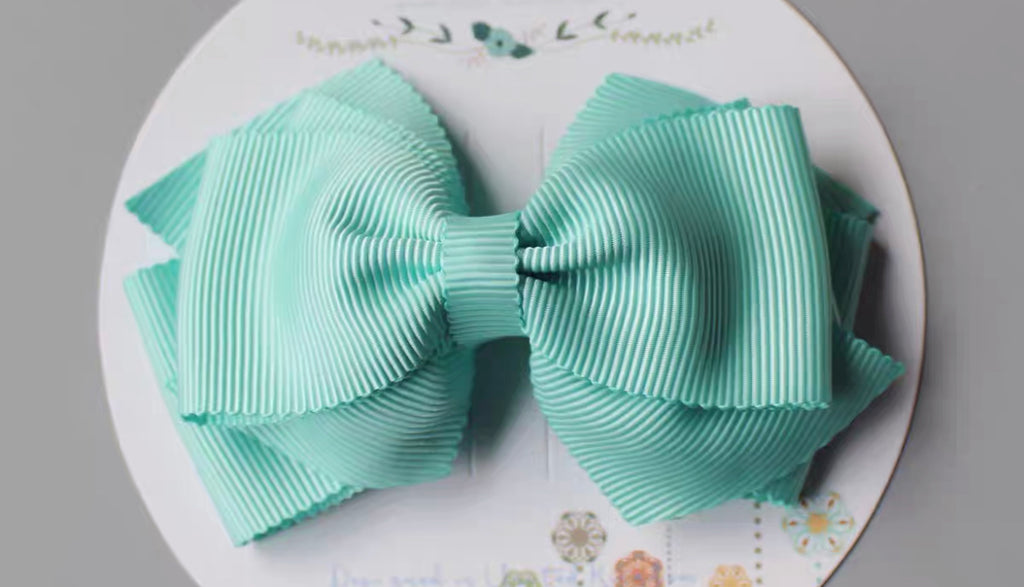 Mint Green Double Bow Clip