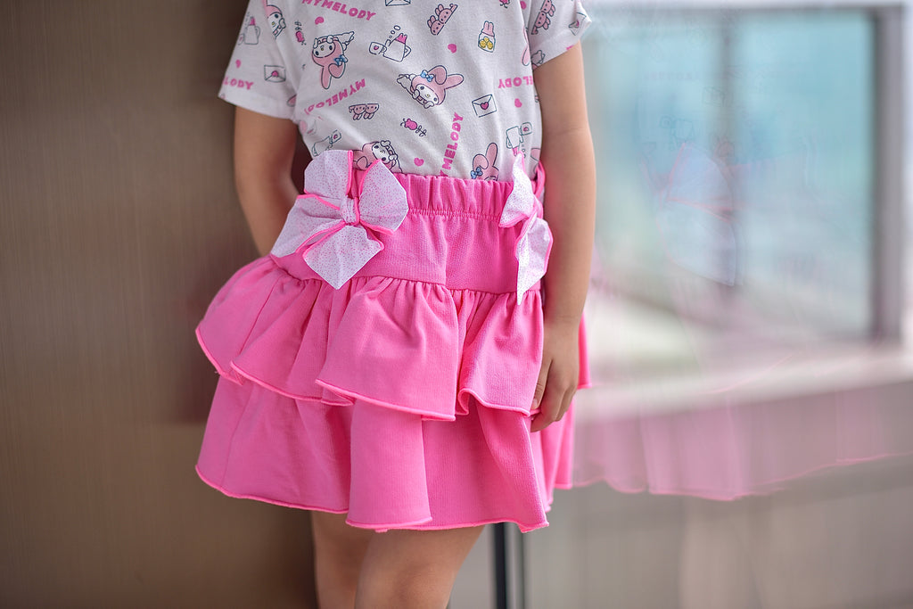 Shocking Pink Skirt with Ribbon