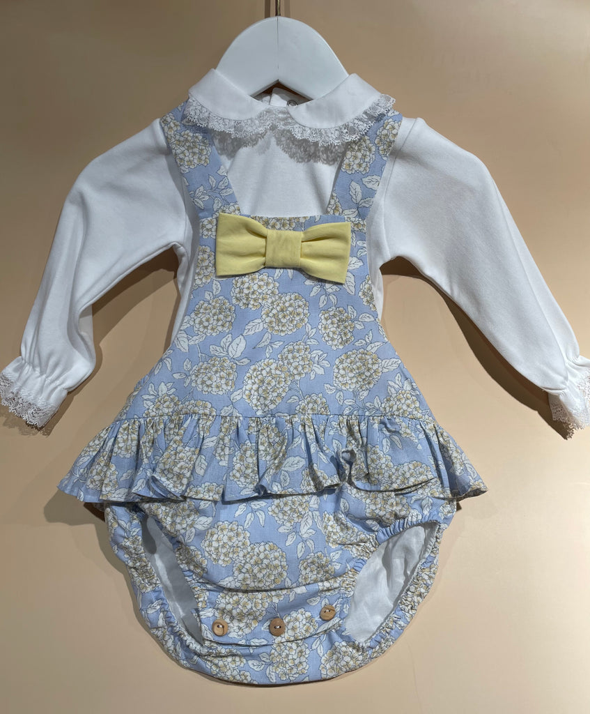 Baby Blue Romper with Bow Details