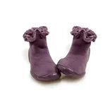 Purple Lace Trim Cotton Sock slippers