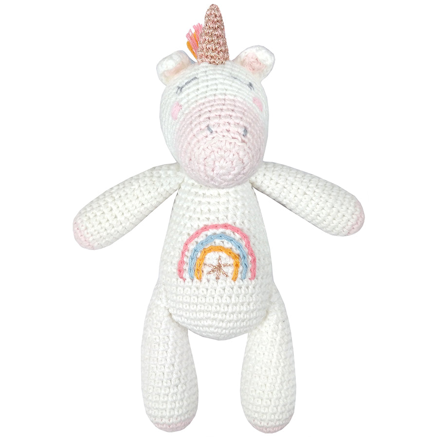 Crochet Unicorn Rattle Toy