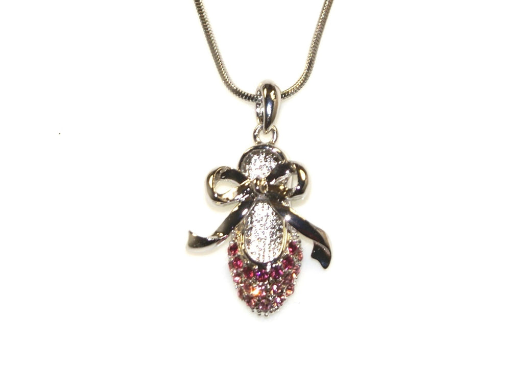 Ballet Shoes Necklace (Pink, Silver)