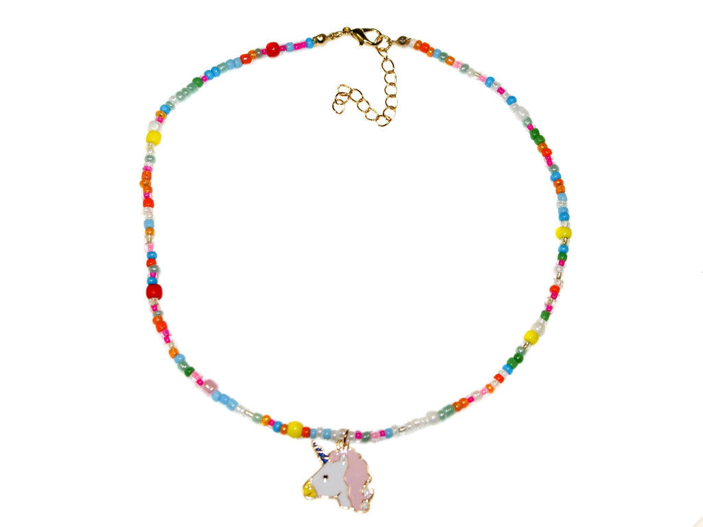 Unicorn Bead rainbow Necklace