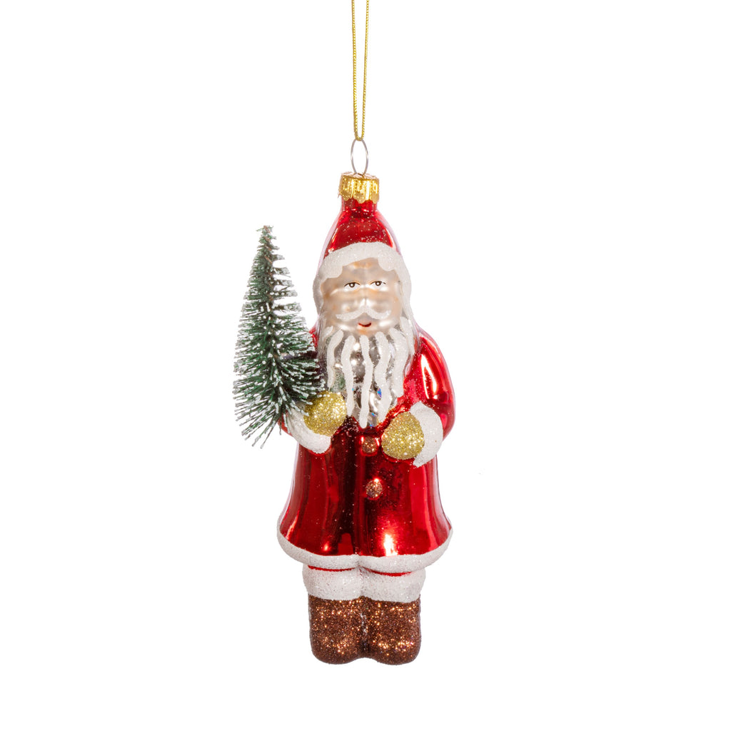 Vintage Santa with Tree Shaped Bauble