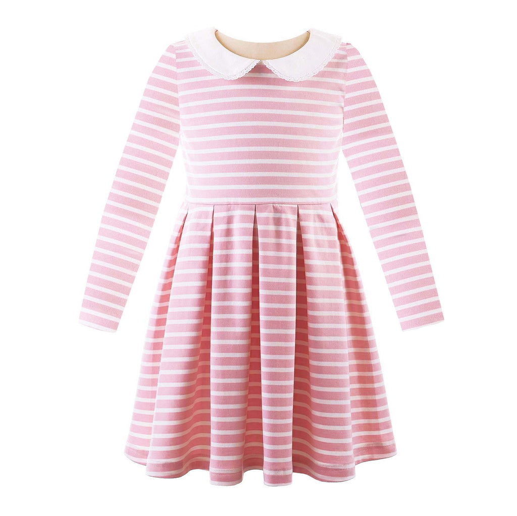 Pink Breton Striped Jersey Dress