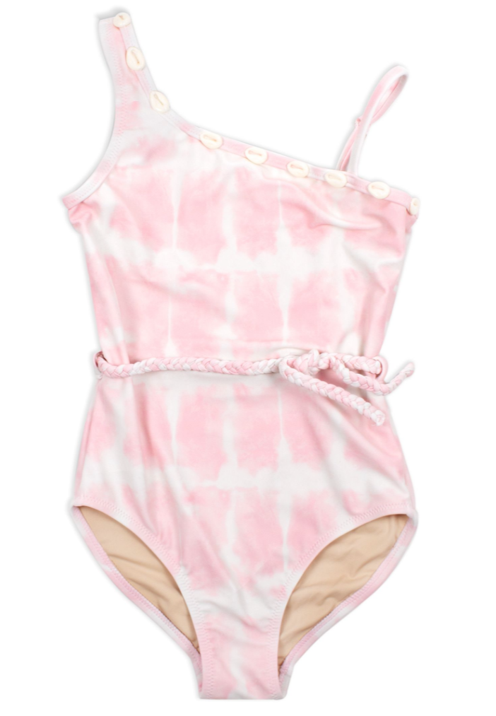 Pink Tie Dye 1 Shoulder Swimsuit - Happy Milk