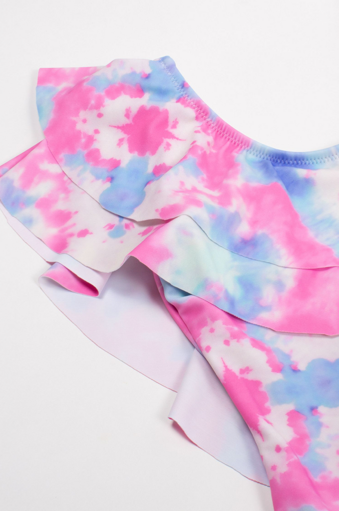 Cotton Candy Tie Dye Ruffle Swimsuit - Happy Milk