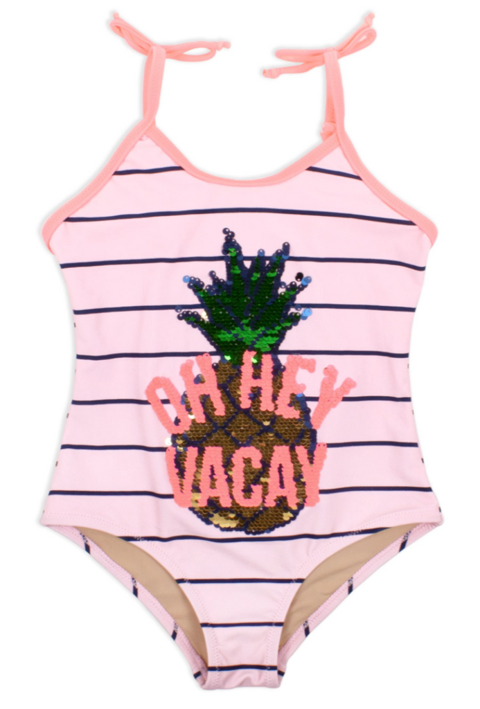 Pink Navy Pineapple Strip Swimsuit - Happy Milk