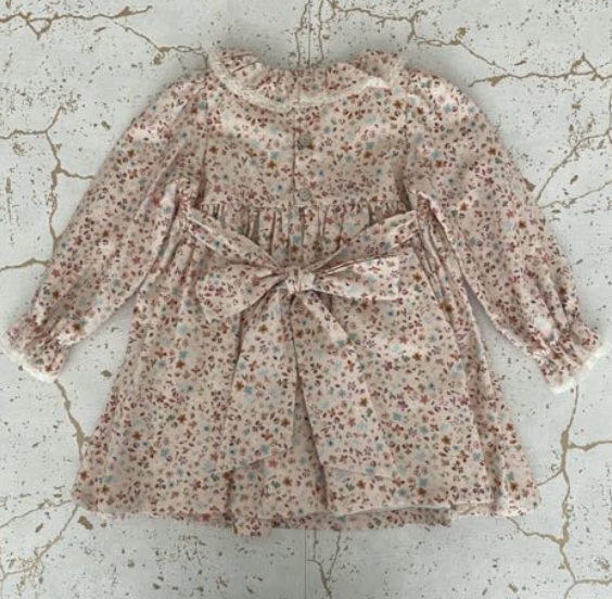 Cora Floral Smocked Dress with Laced Collar