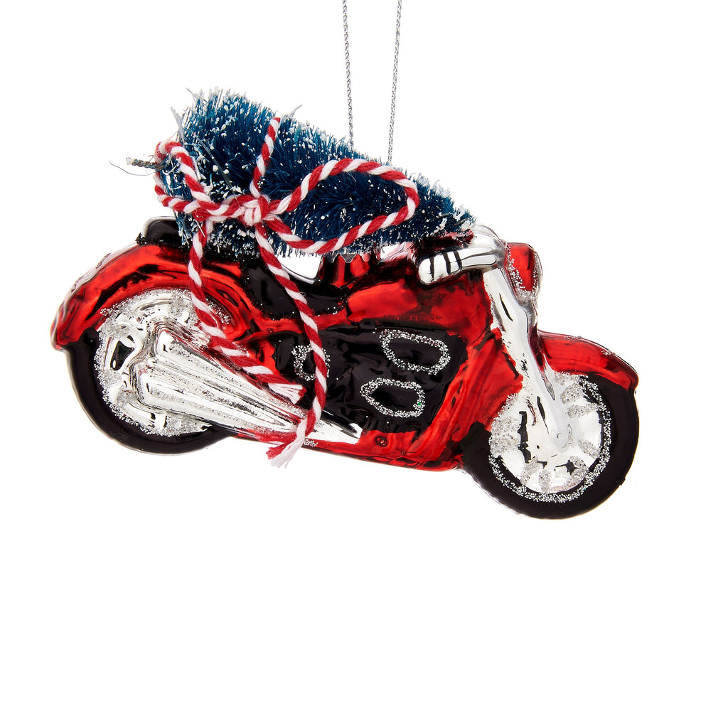 Christmas Tree On Motorcycle Shaped Bauble