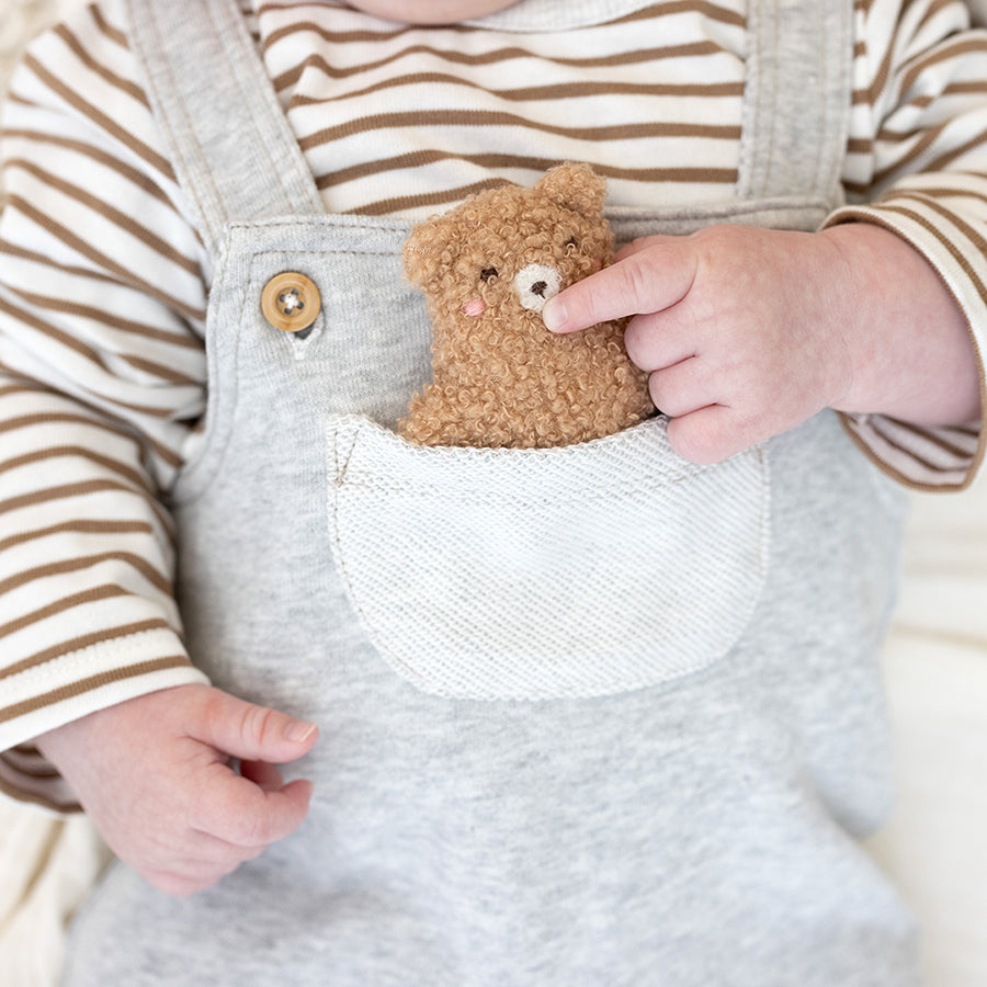 French Terry with bear Dungaree Set