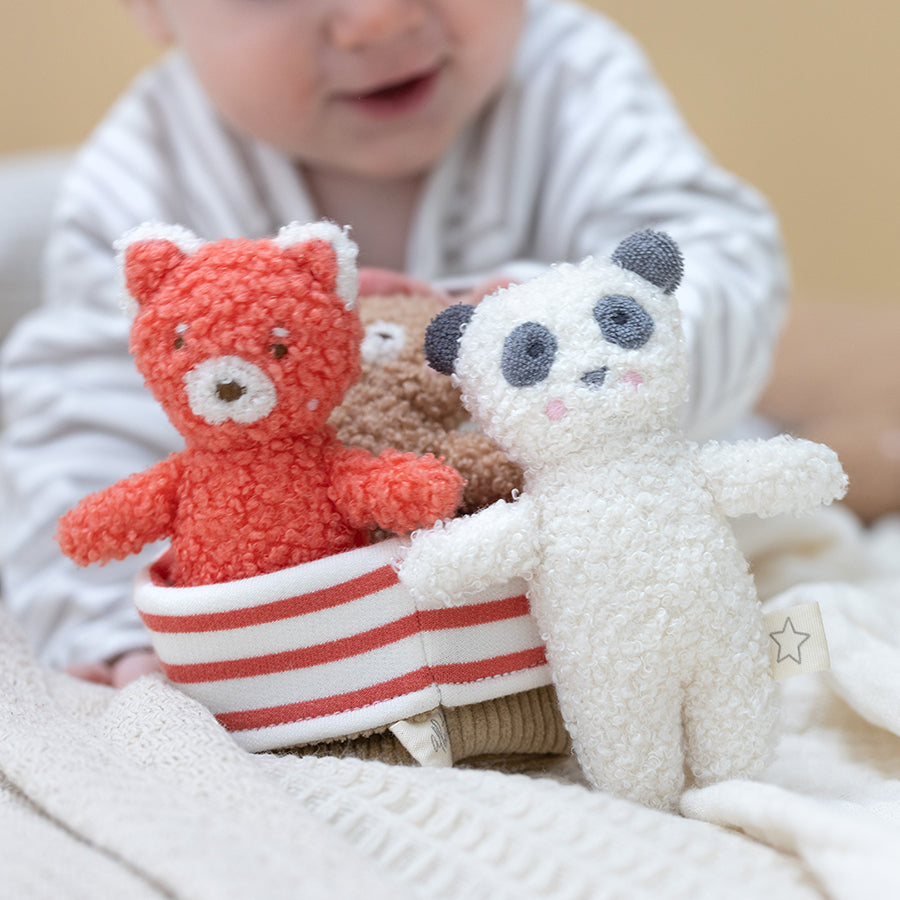Set Boucle Fur Cute Bears Rattle Toys in Bag