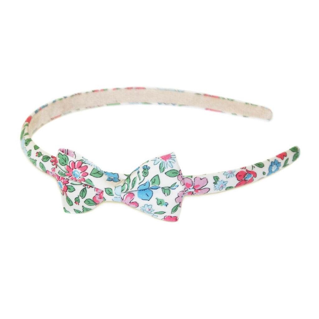 Liberty Annabella Bow Suede Lined Alice Band