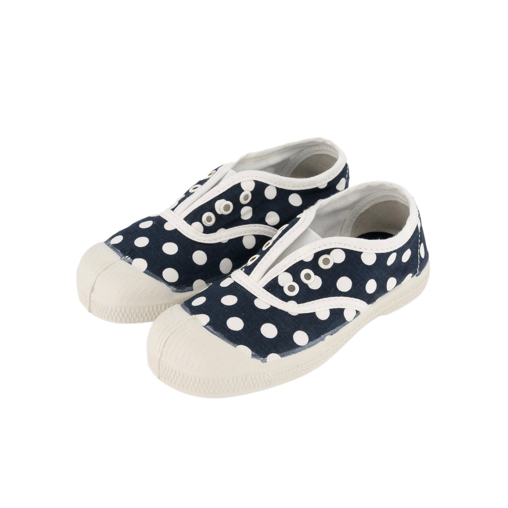 Cotton Canvas Sneakers (Navy Dots)