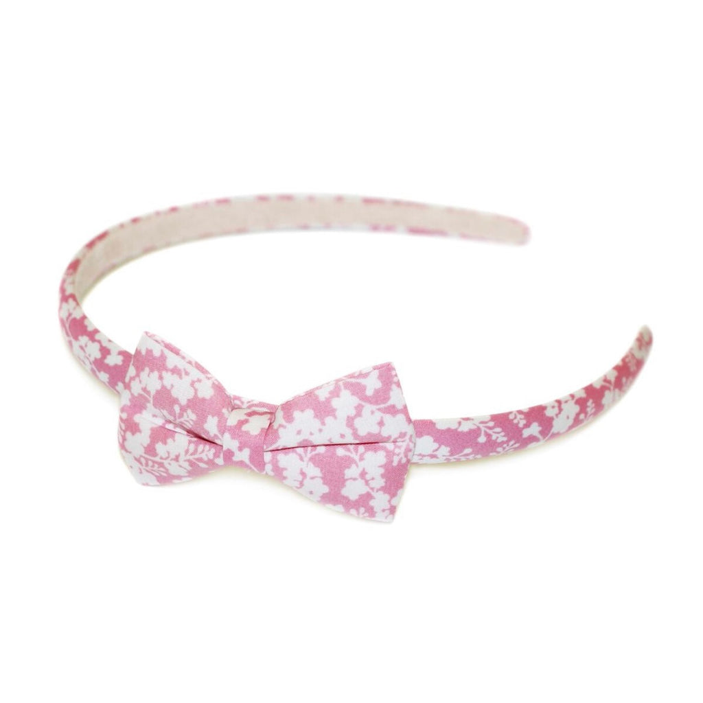 Liberty Ferguson Pink Bow Suede Lined ALice Band