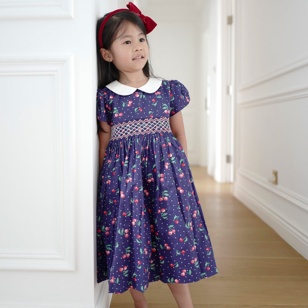 Girls Cherry Print Dress - Sophie