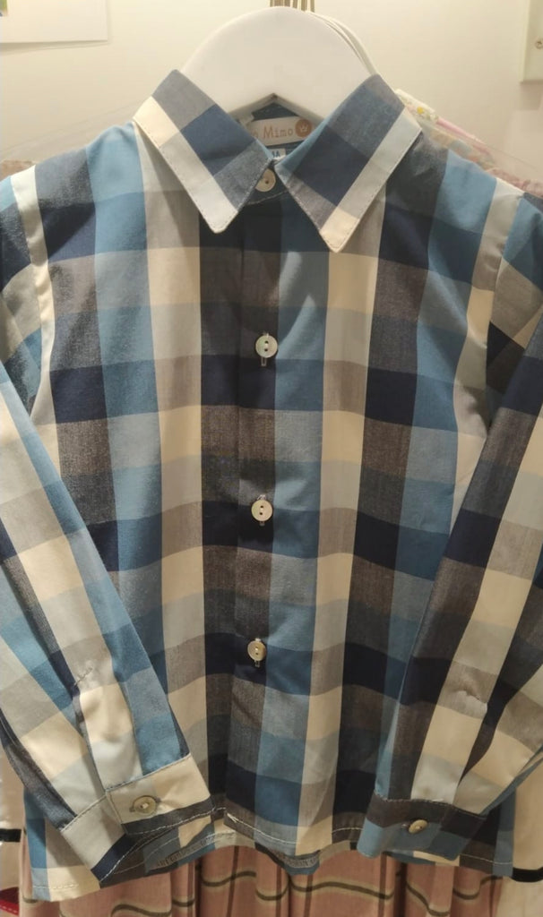 Blue Tartan boy long sleeves shirt