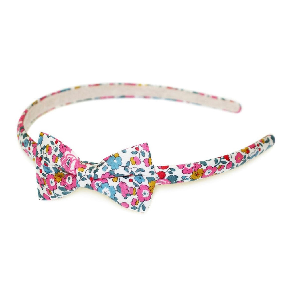 Liberty Betsy Ann Bow Suede Lined Alice Band