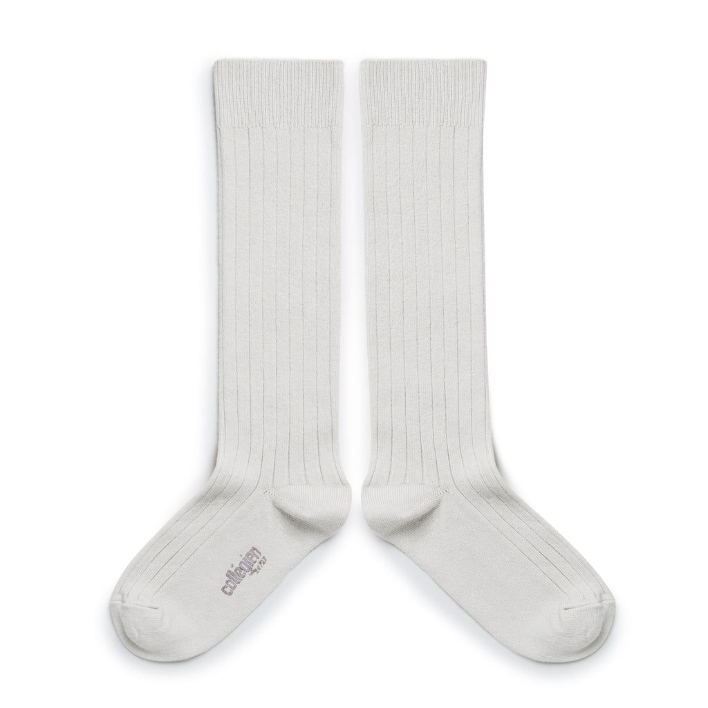 La Haute - High Ribbed Socks (White)